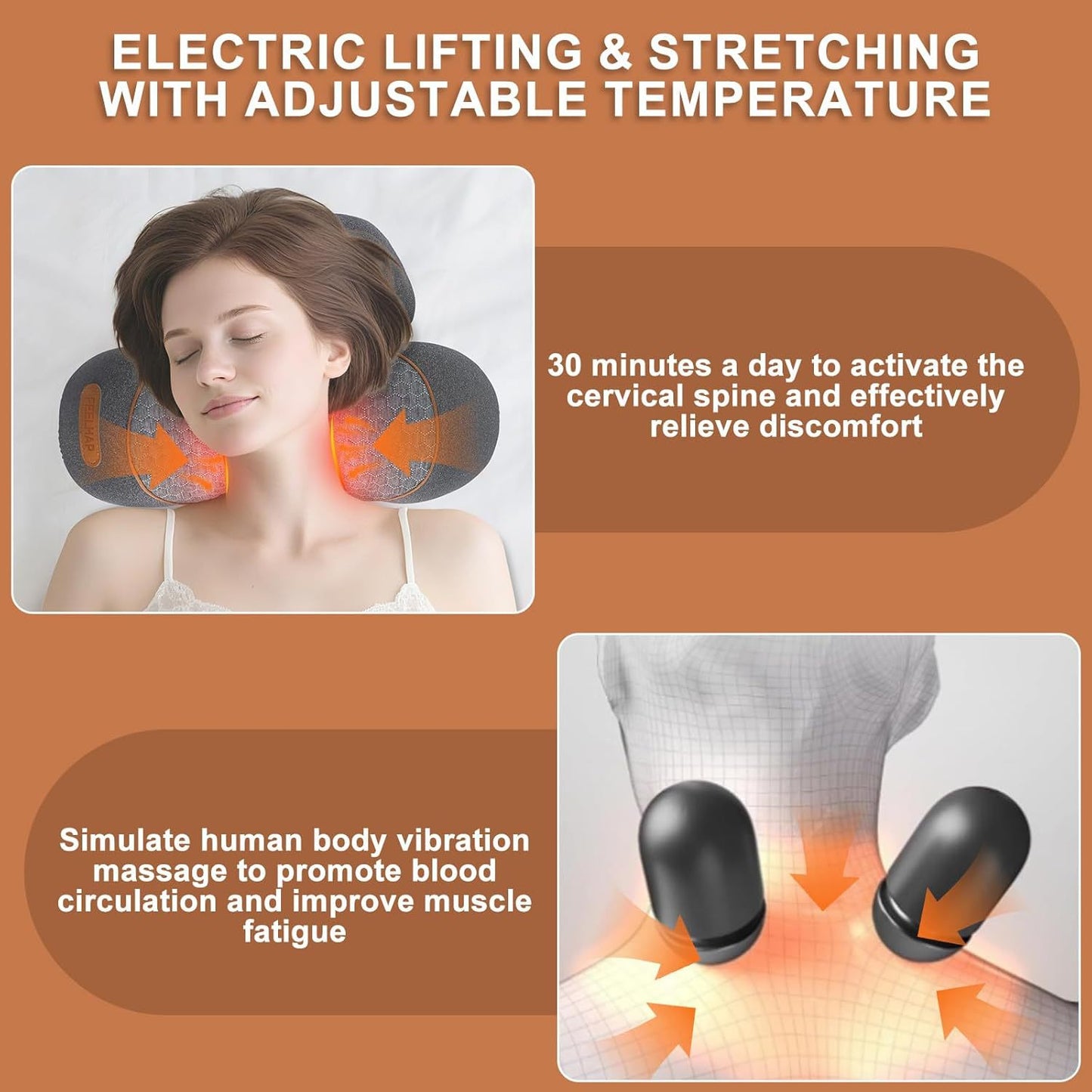 NeckEase™ Heated Cervical Massage Pillow